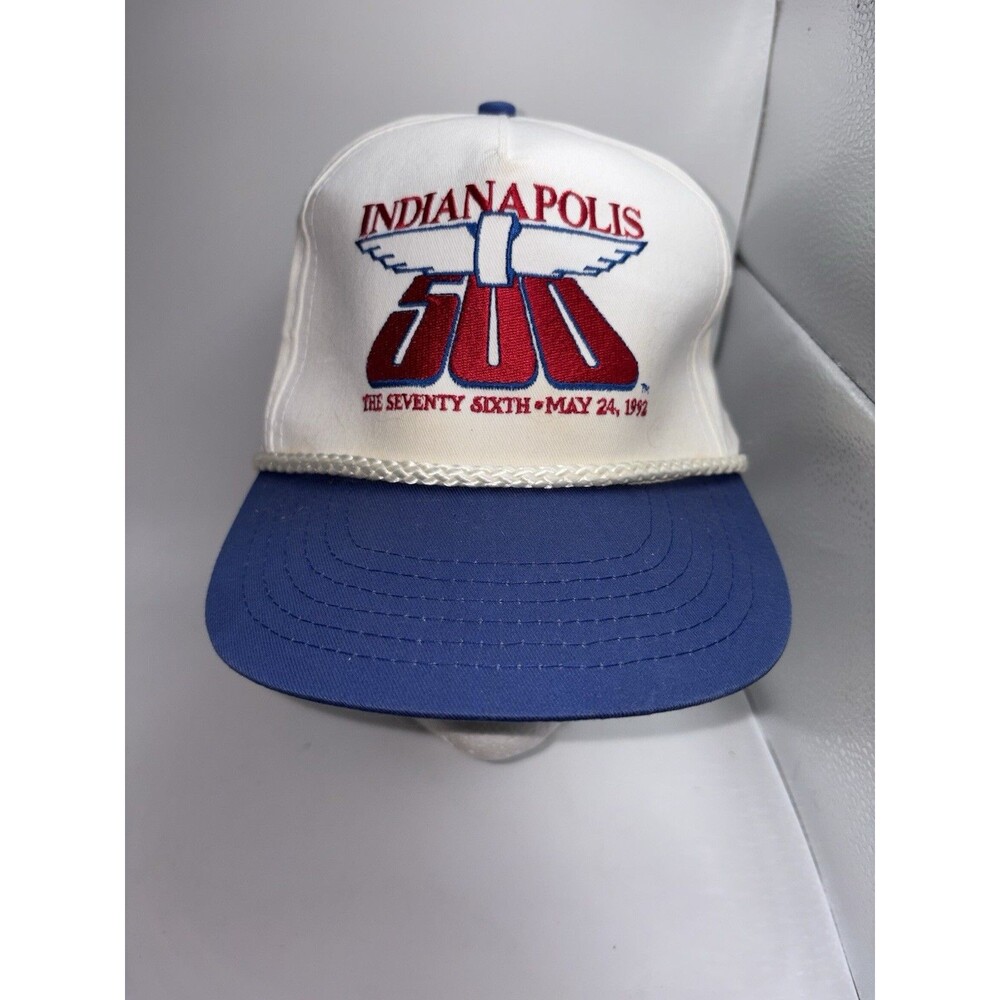 Vintage 1992 Indianapolis 500 Indy Stock Car Racing Hat Cap One Size White